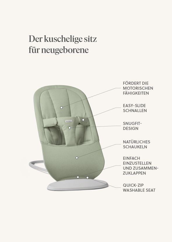 Babywippe Begin in hellgrünem Gewebe - BabyBjörn