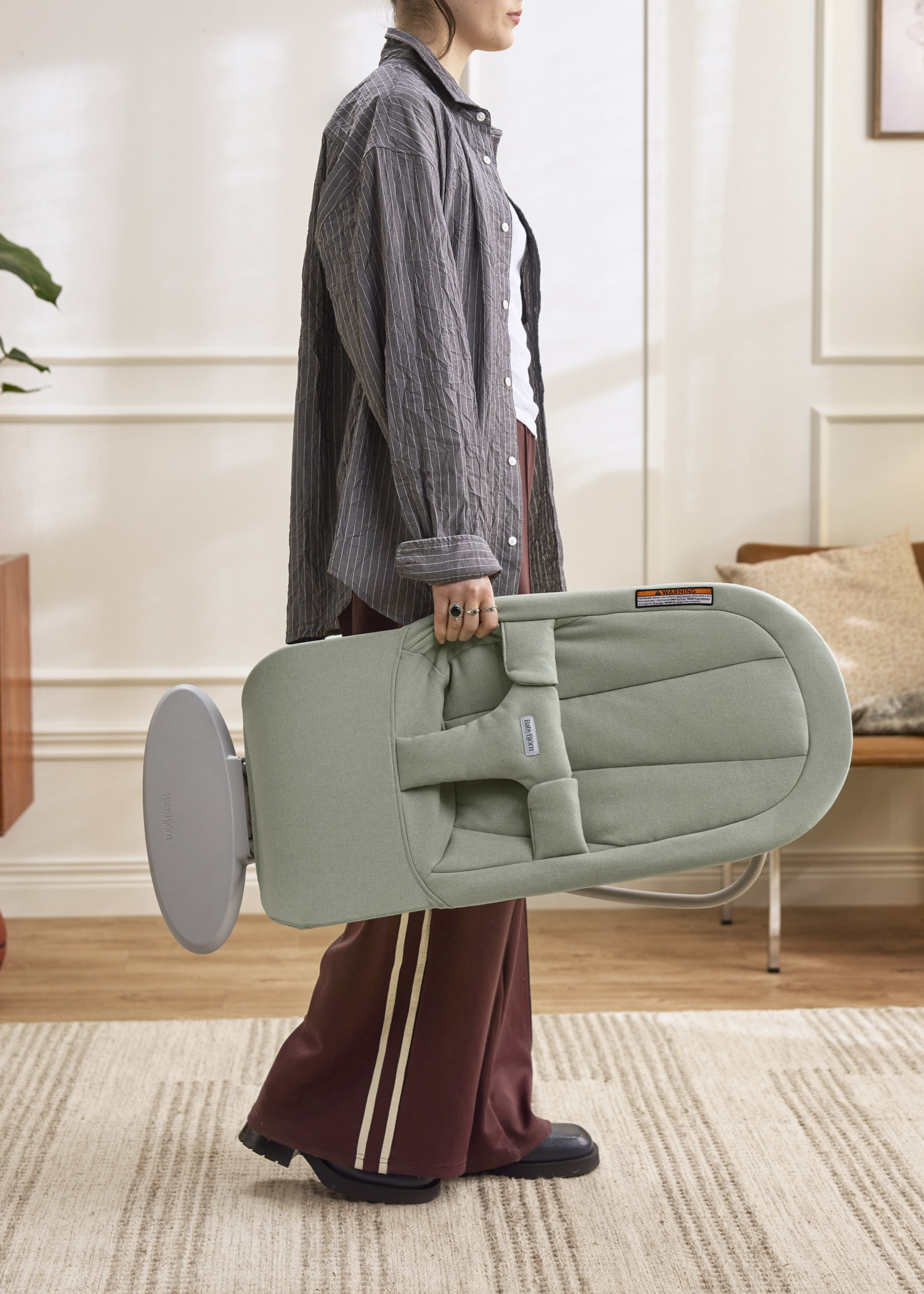 良品 BABY BJORN ハイチェア ハーネス付き ライトグリーン Bouncer Begin | Snug support for newborns | BabyBjörn