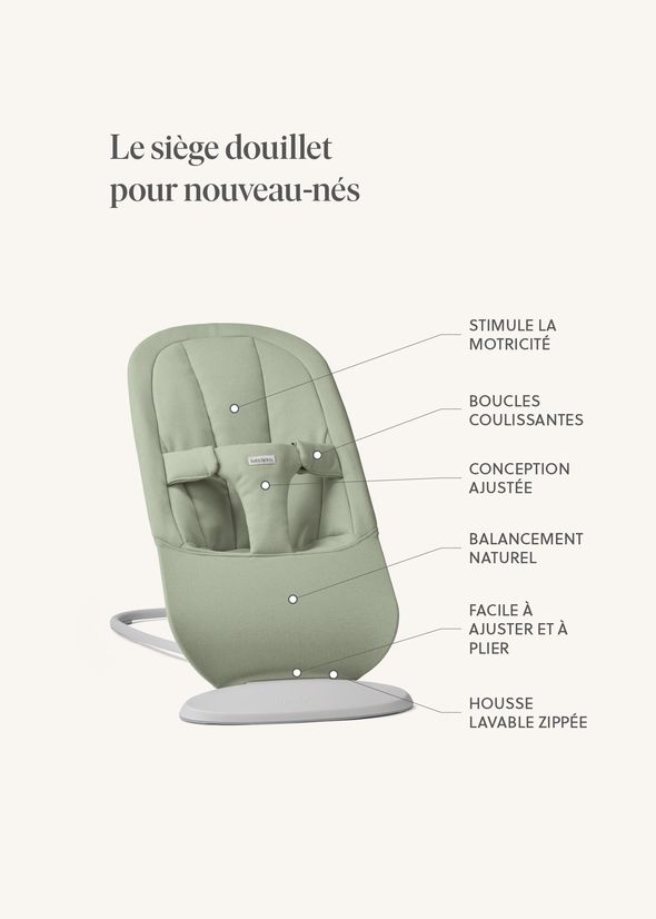 Transat Begin en tissu vert clair - BabyBjörn