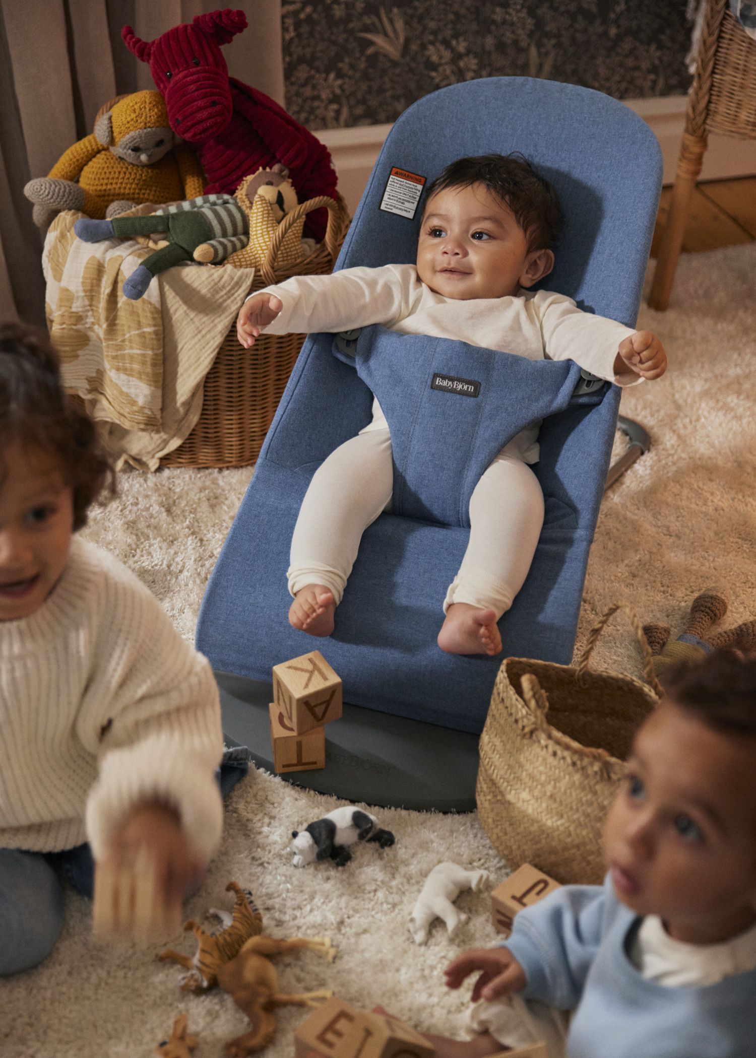 Bouncer Bliss in Blue Woven Mélange - BabyBjörn