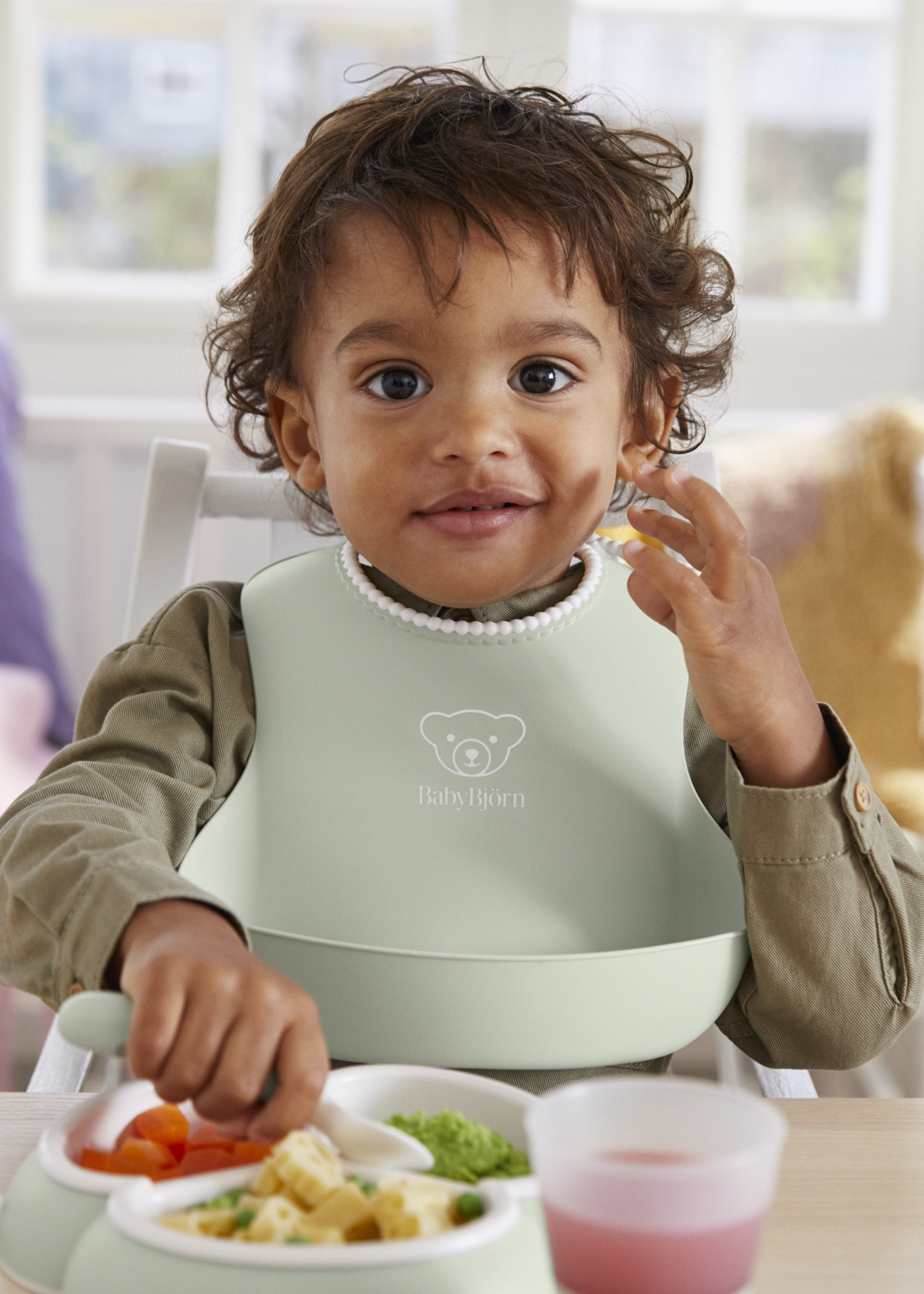 Bavoir, lot de 2 - Vert pastel/Bleu pastel (BabyBjörn) - Image 3