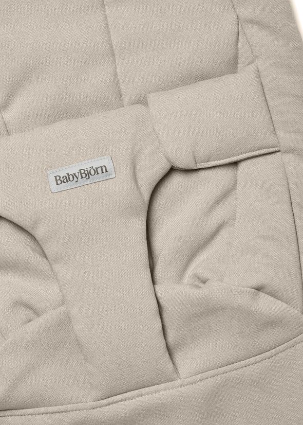 Fabric seat for bouncer Begin in Sand grey brushed woven - BabyBjörn