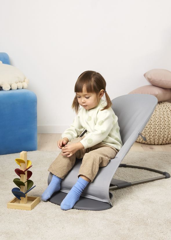Bouncer Balance Soft in Light grey Woven/Jersey Trifabric, from newborn to toddler chair