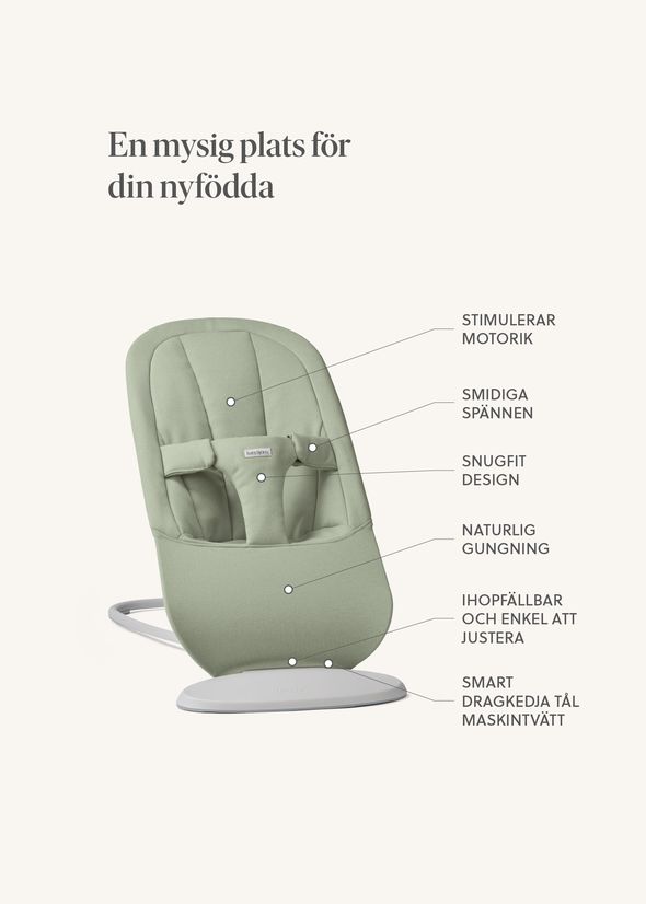 Babysitter Begin i ljusgrön woven - BabyBjörn