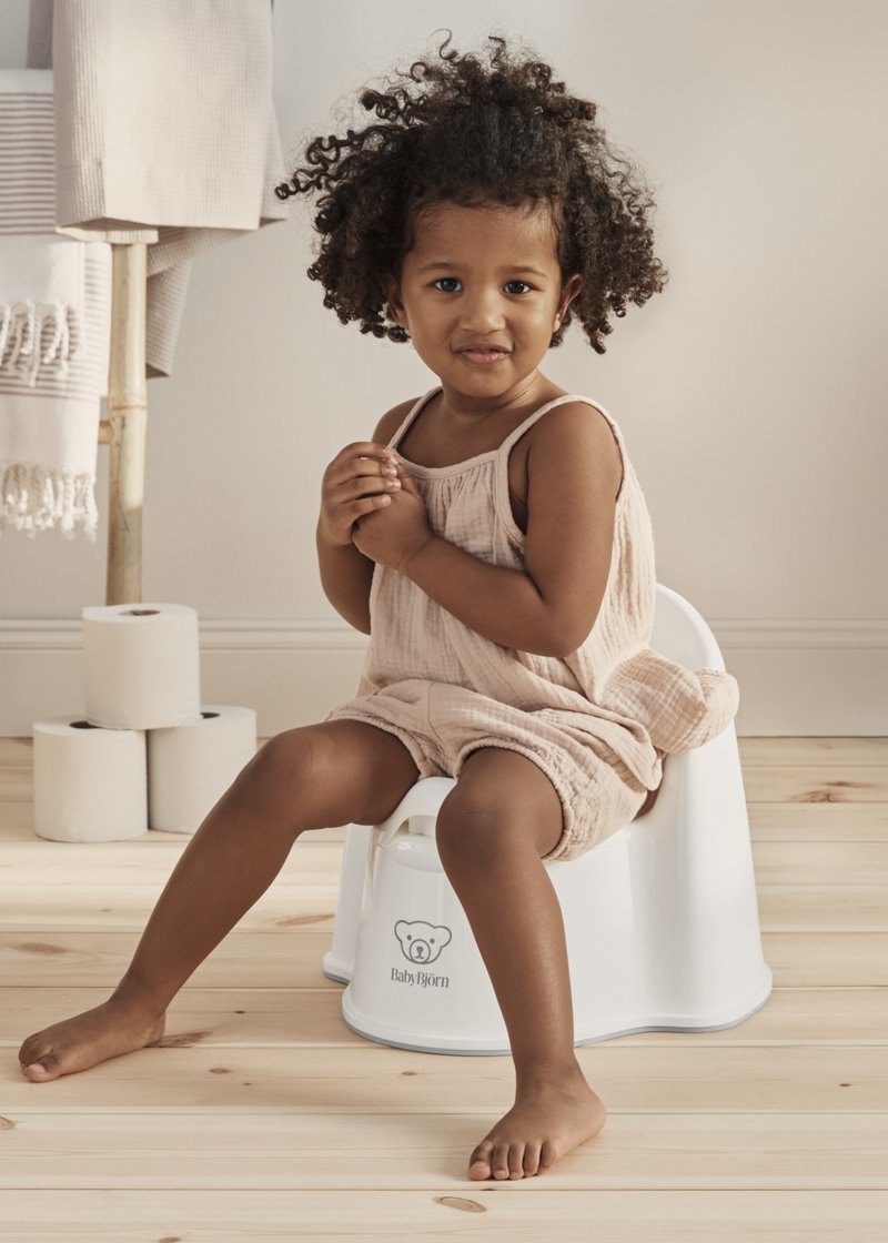 Olita cu scaun BabyBjorn Potty Chair alb gri