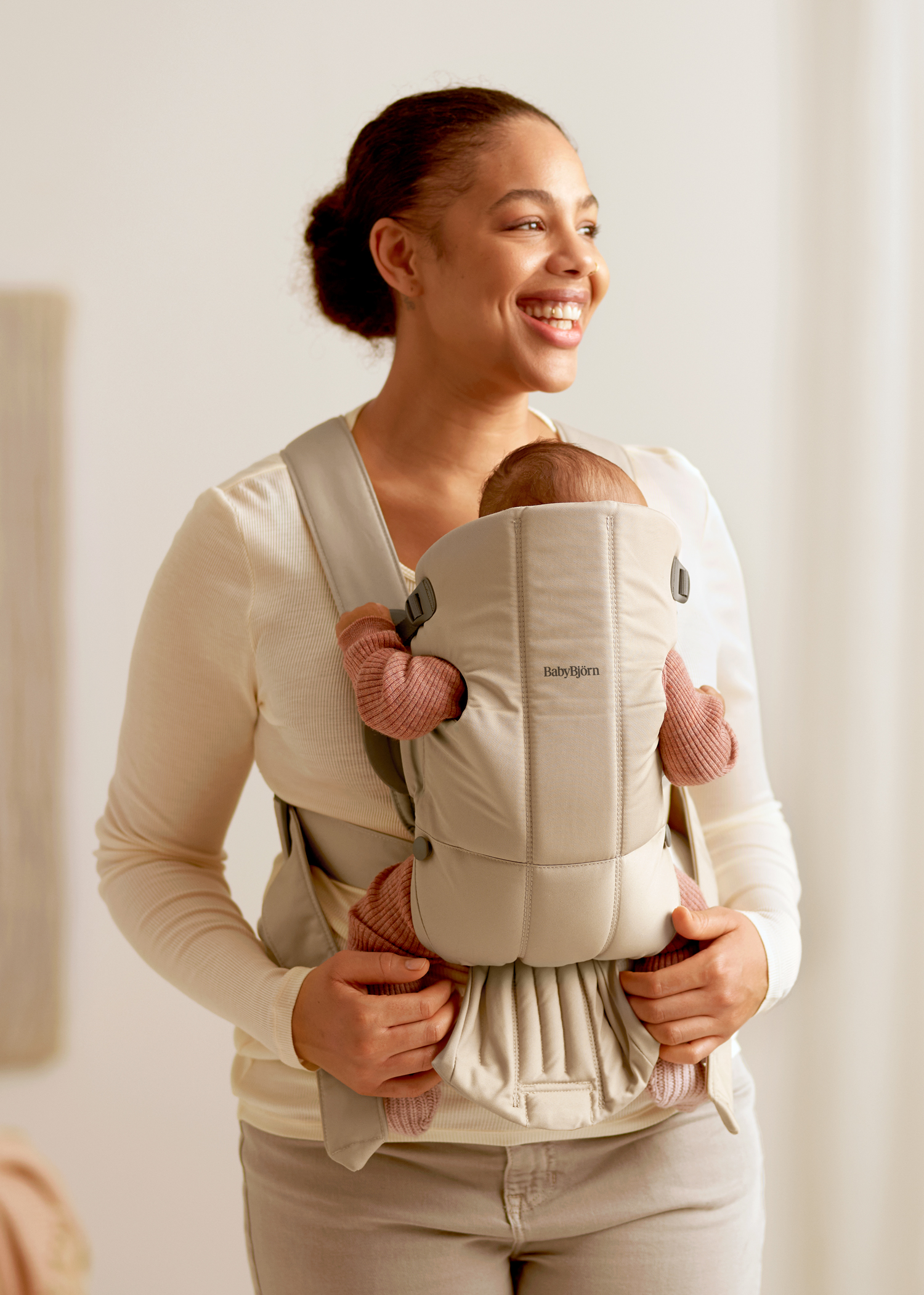 Porte-bébé Mini - Beige / Tissé (BabyBjörn) - Image 4