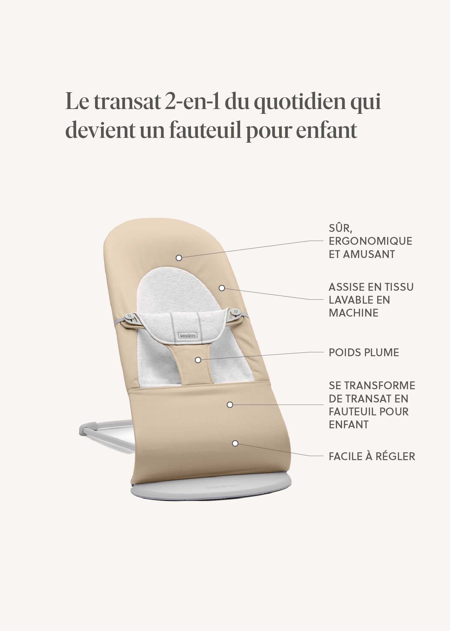 Transat Balance Soft - Kaki/Beige / Tissé / Gris foncé (BabyBjörn) - Image 11