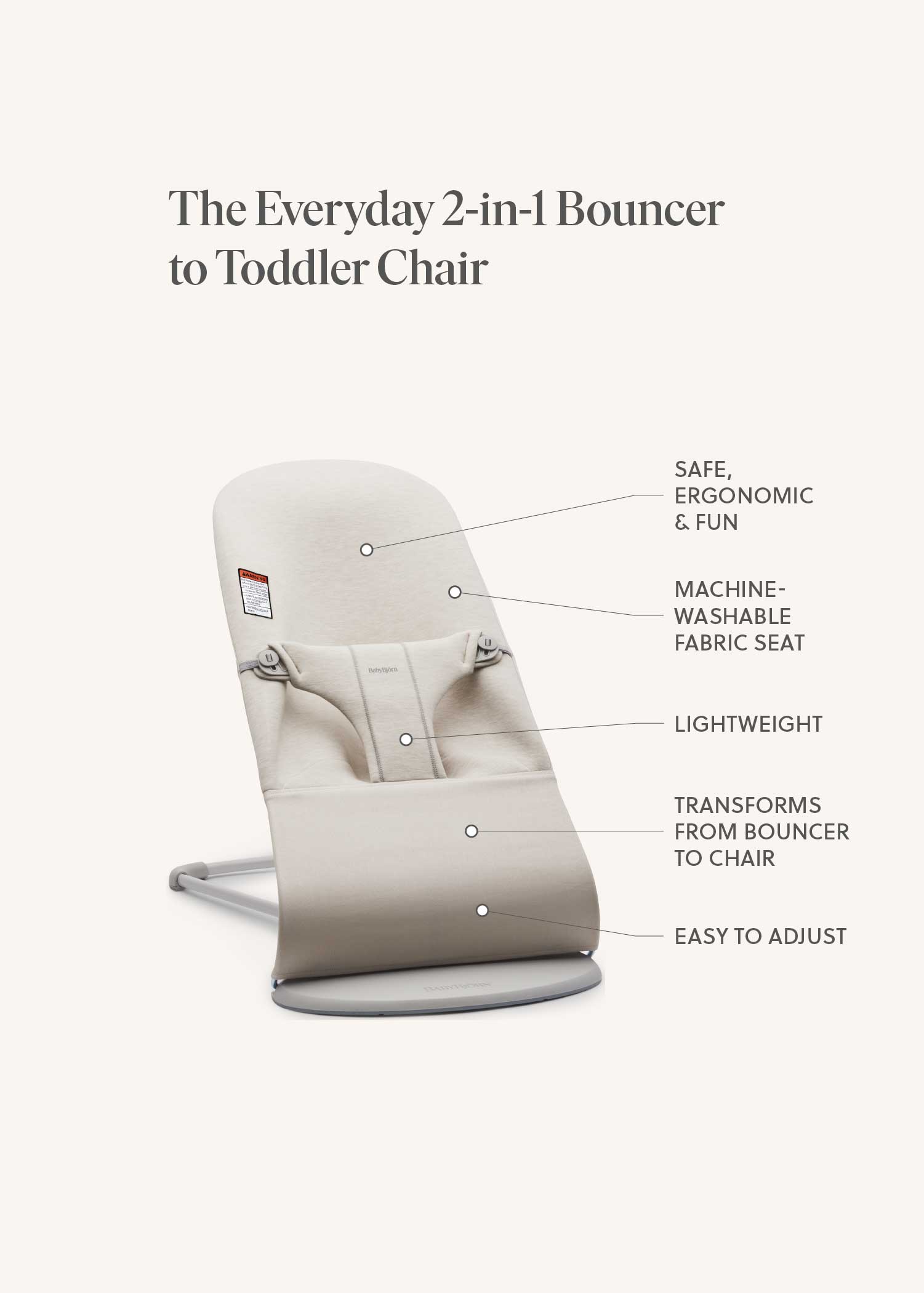 Bouncer Bliss 2-in-1 bouncer to toddler chair | BabyBjörn