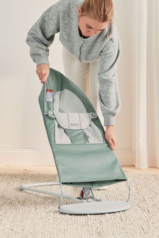 Extra Fabric Seat for Bouncer Balance Soft in Light sage/grey Woven/Jersey