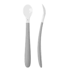 Baby Feeding spoon in grey 2-pack - BabyBjörn