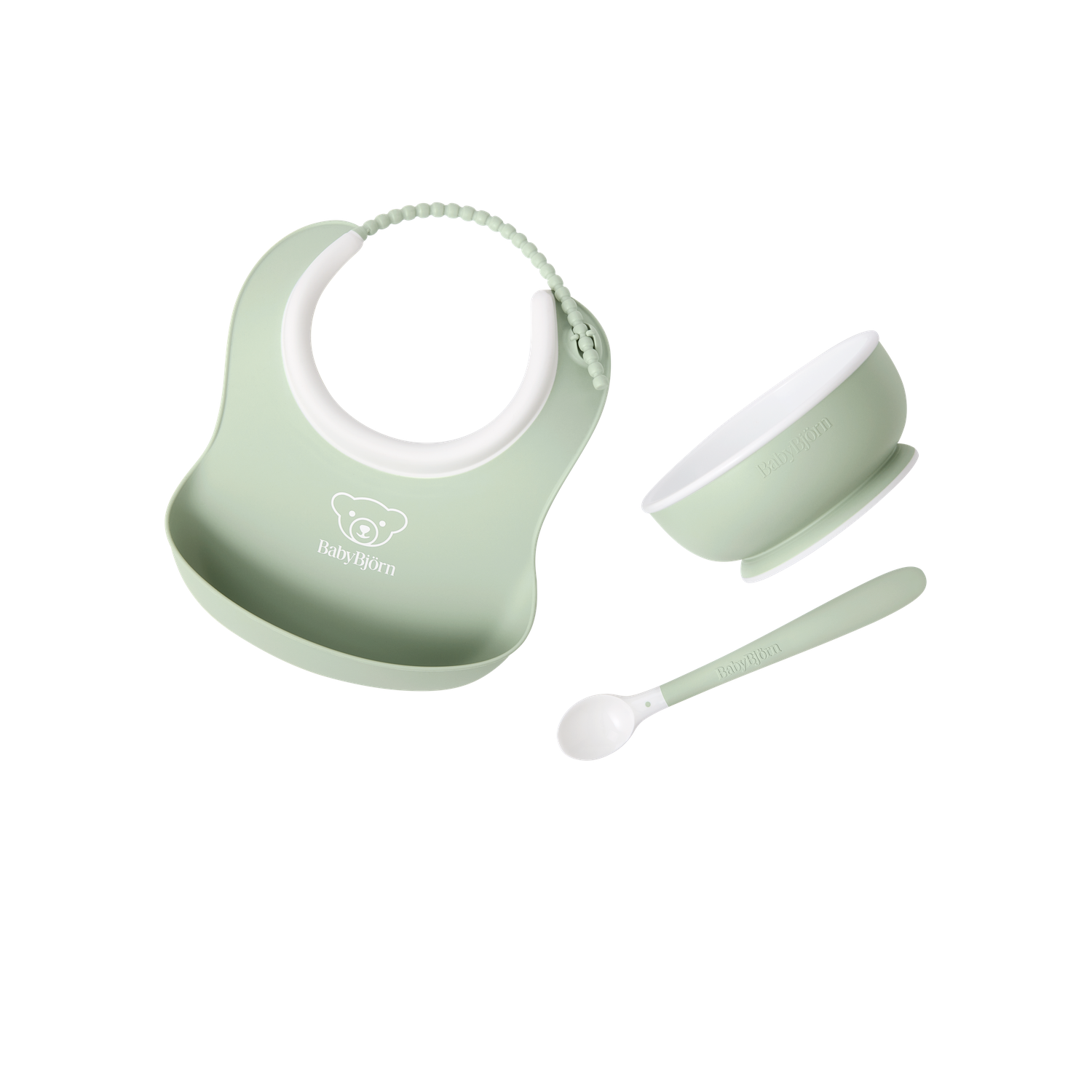 Baby Feeding Set, 3 pcs - Powder green