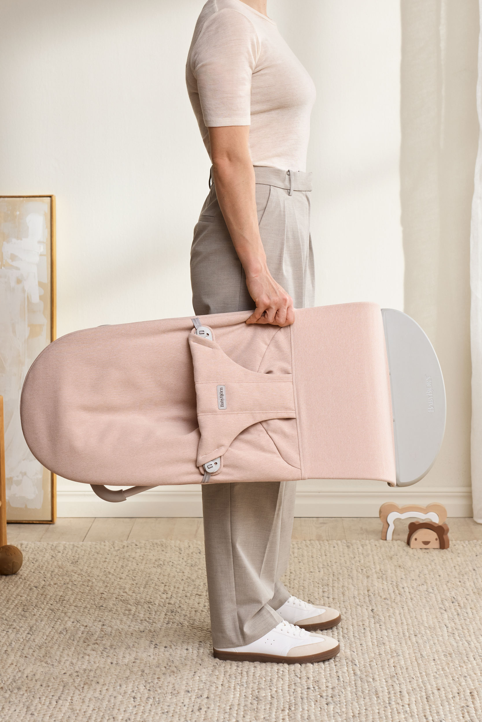 Transat Bliss - Rose clair / Tissé chiné / Gris clair (BabyBjörn) - Image 8