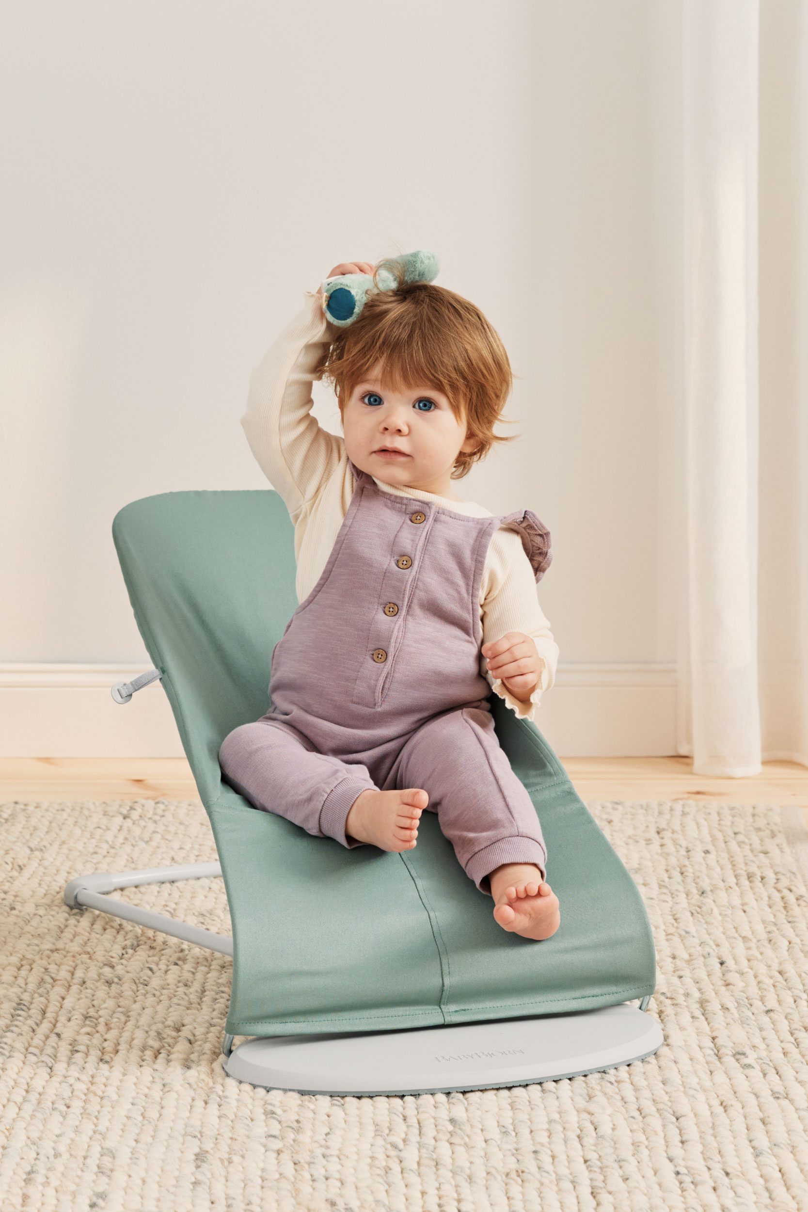 Transat Balance Soft - Vert sauge/Gris clair / Tissé/Jersey / Gris clair (BabyBjörn) - Image 6