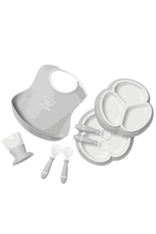 Dinnerware Set, 8 pcs Gray - BabyBjörn