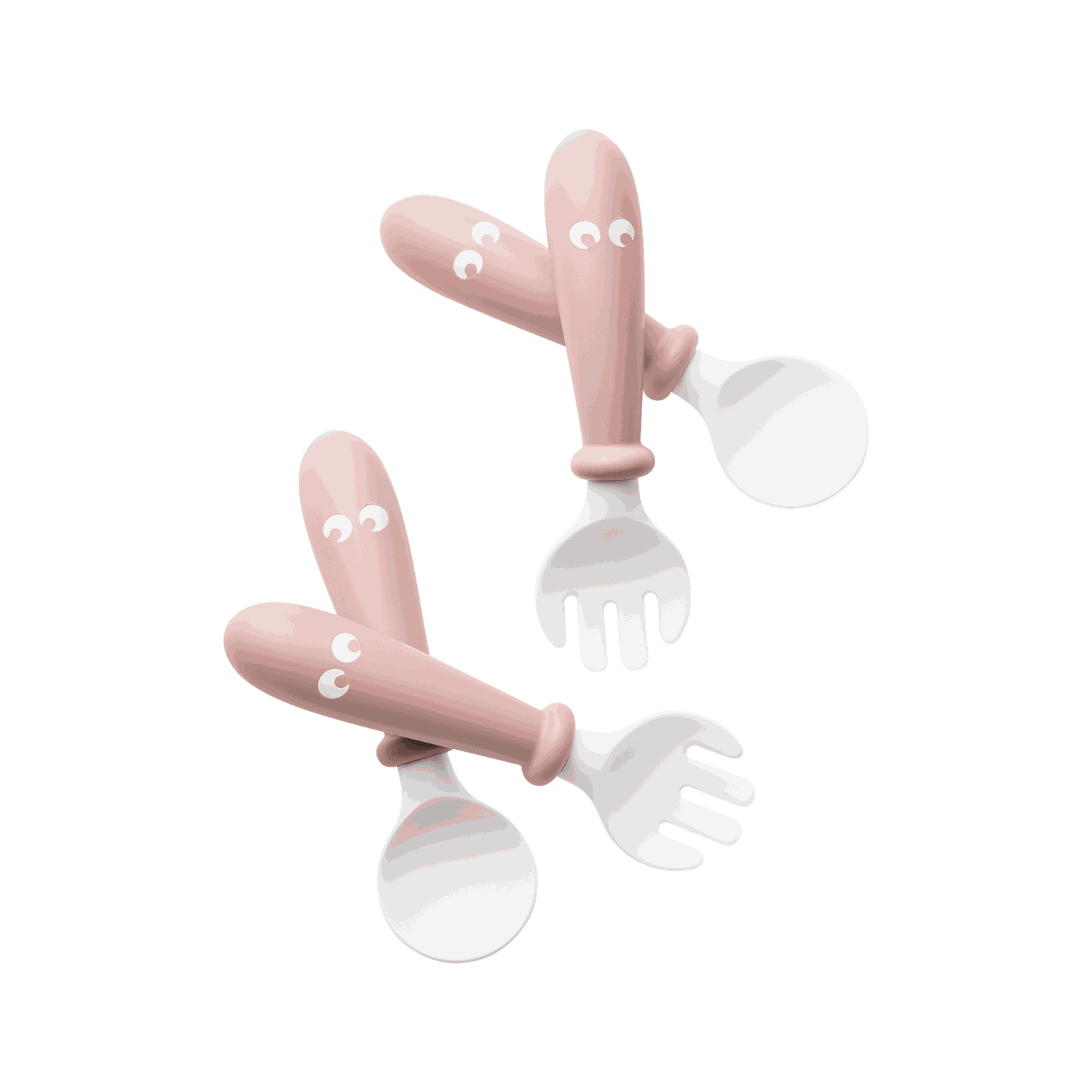Baby Spoon and Fork, 4 pcs - Powder pink
