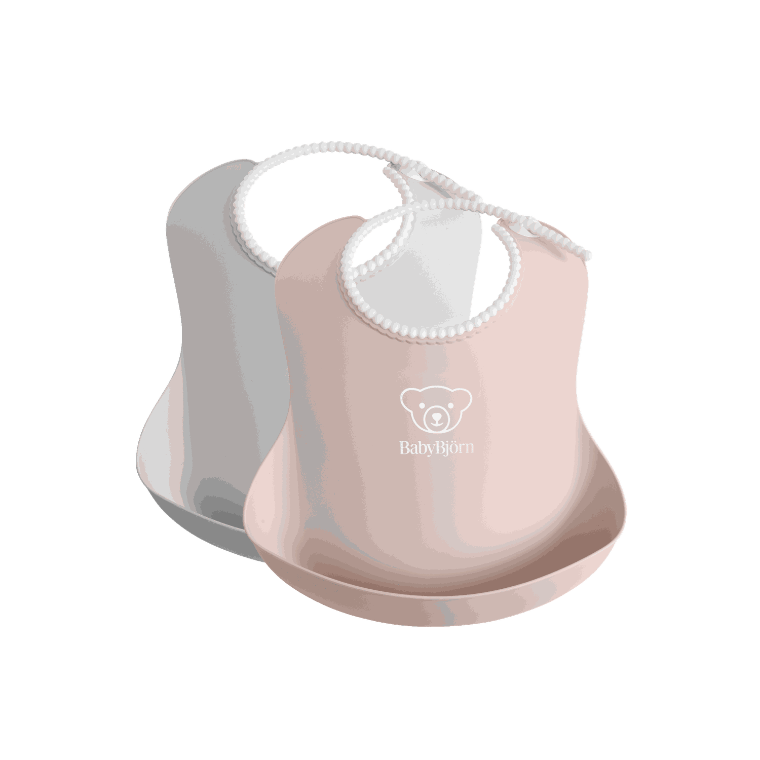 Babero, 2 uni. - Gris/Rosa pastel