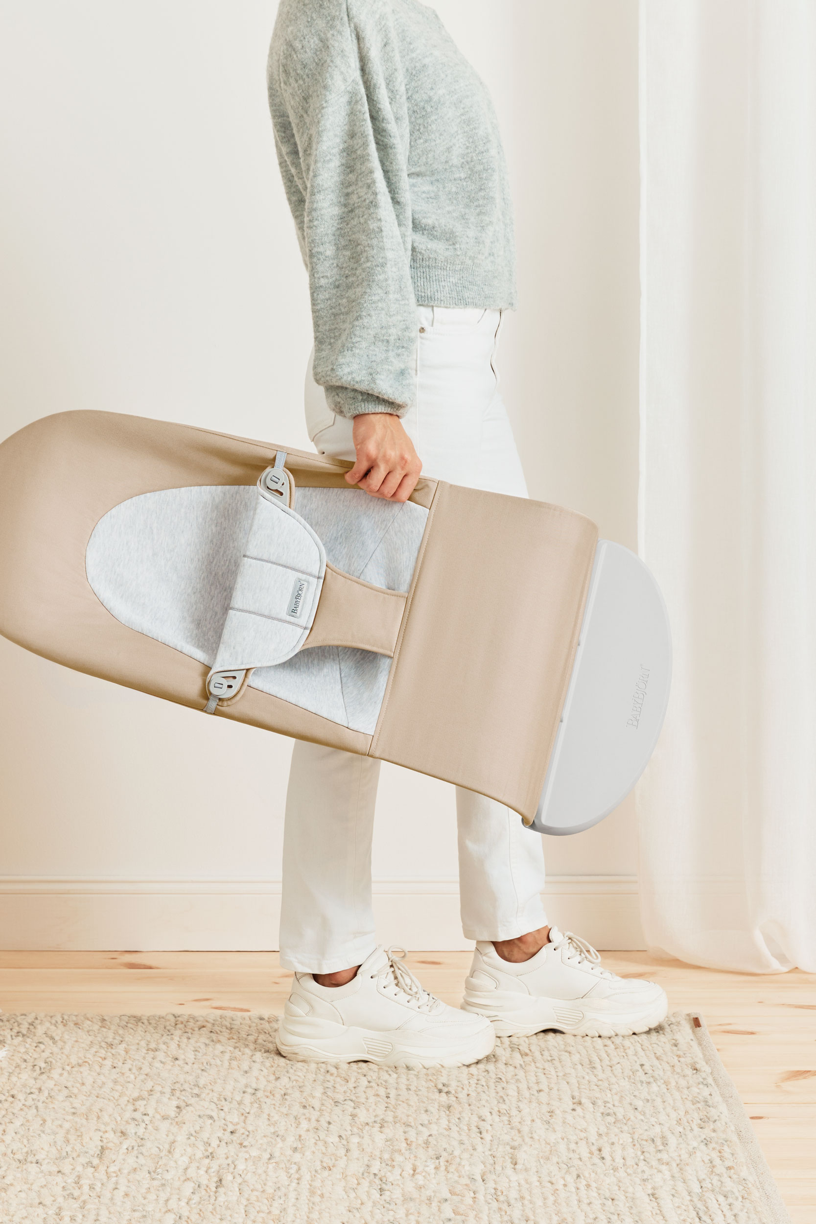 Transat Balance Soft - Beige/Gris / Tissé/Jersey / Gris clair (BabyBjörn) - Image 8