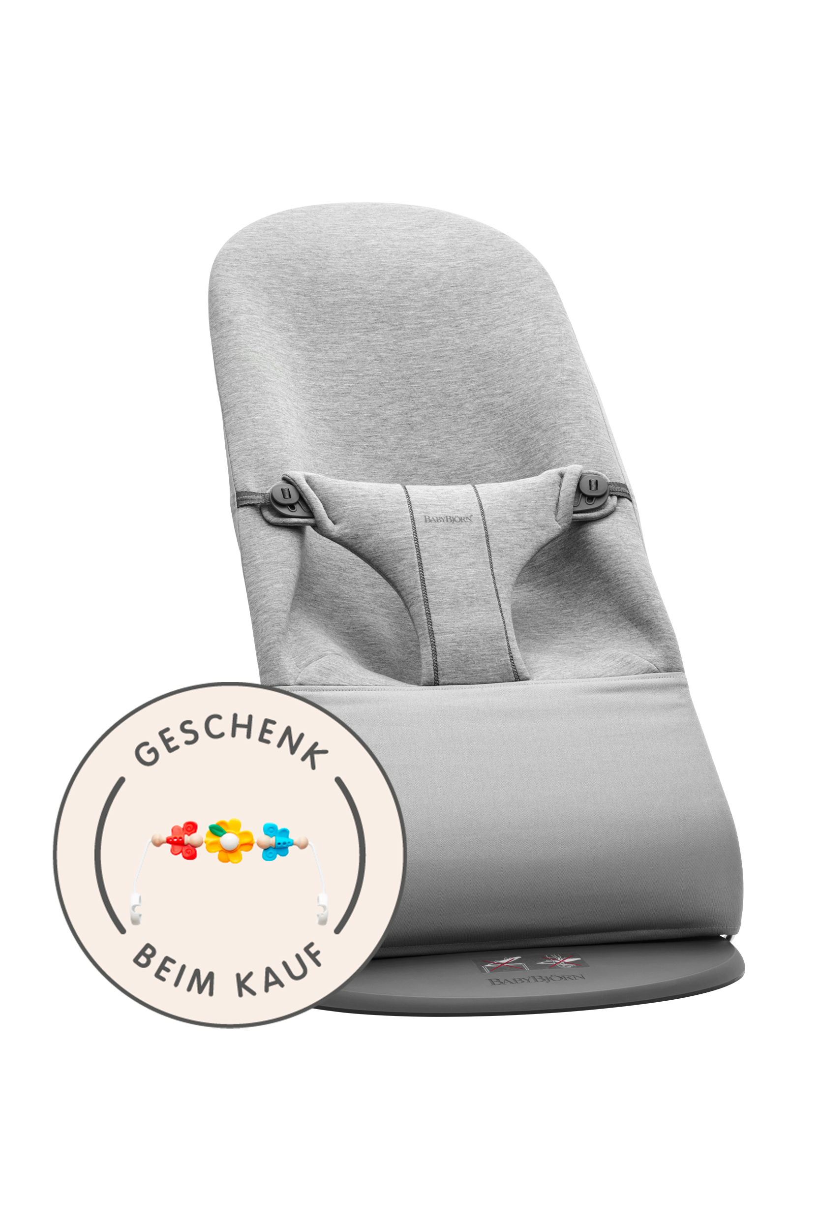 Babywippe Bliss - Hellgrau / 3D-Jersey / Dunkelgrauer