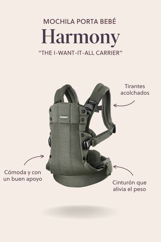 Mochila Porta Bebé Harmony Verde oscuro 3D Malla - BabyBjörn