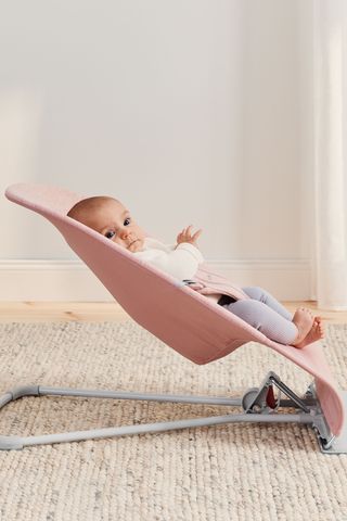 Pink and cheap grey baby bouncer