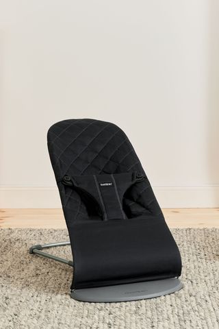 Bouncer Bliss Black - Cotton, Classic quilt - Dark gray frame BabyBjörn