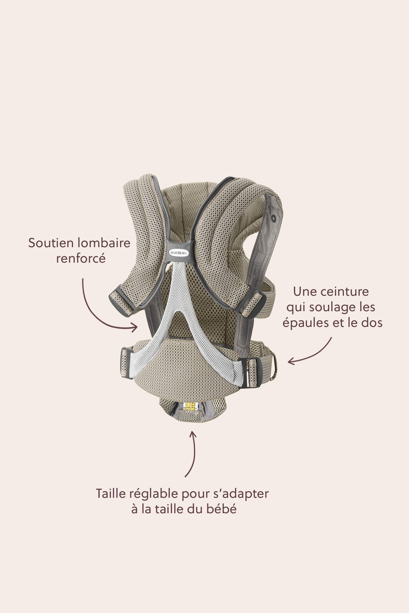 Porte-bébé Move - Gris beige / Mesh 3D (BabyBjörn) - Image 10