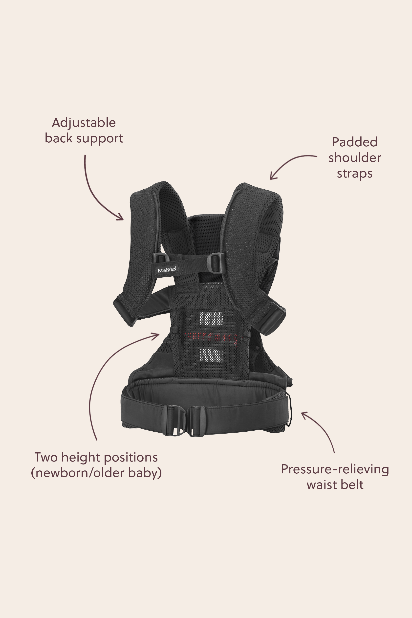 BABYBJÖRN 抱っこ紐 ONE AIR ブラック・レオパード柄 Baby Carrier One Air in flexible, airy mesh | BabyBjörn
