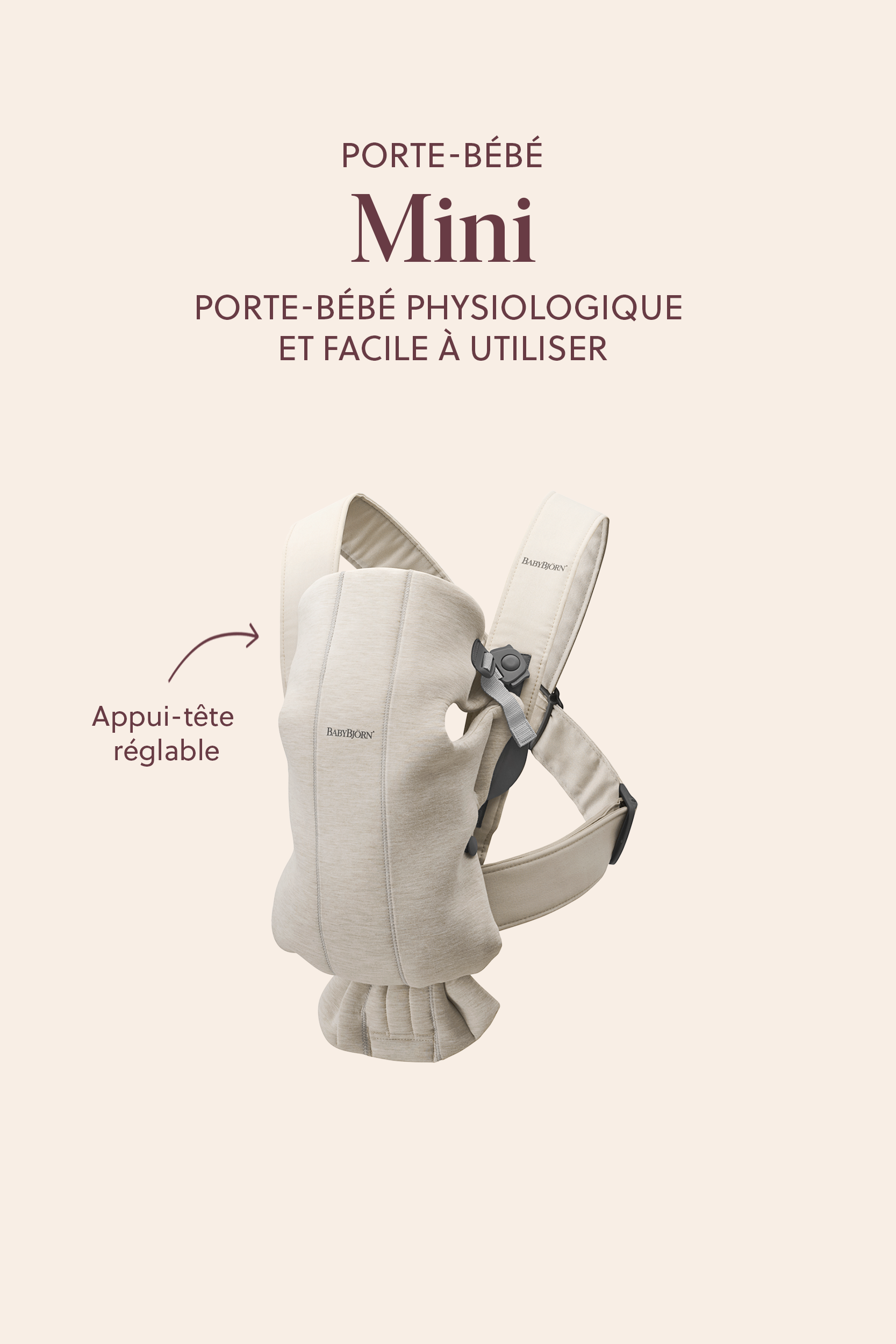 Porte-bébé Mini - Rose nacré / Mesh 3D (BabyBjörn) - Image 7