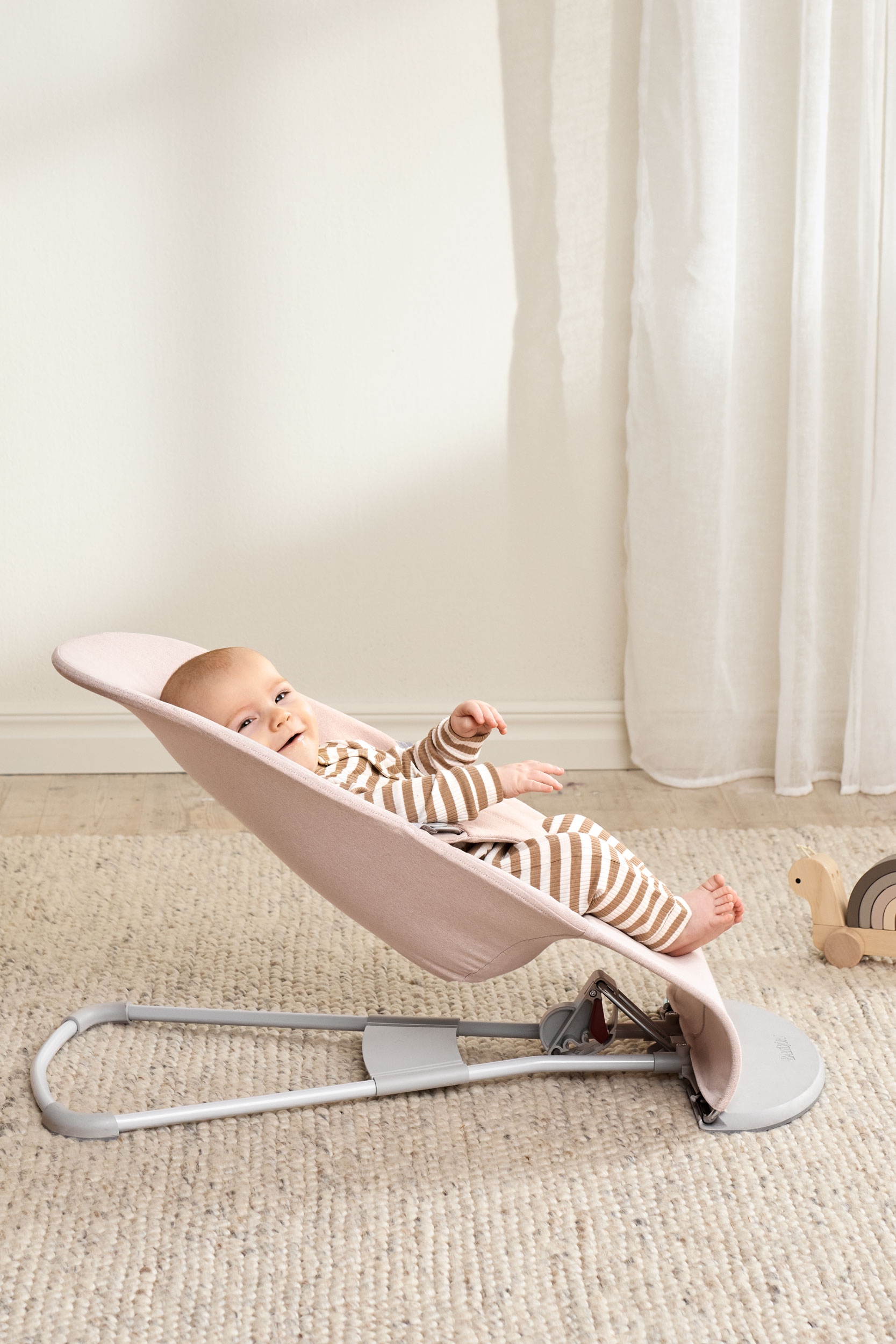 Transat Bliss - Rose clair / Tissé chiné / Gris clair (BabyBjörn) - Image 5