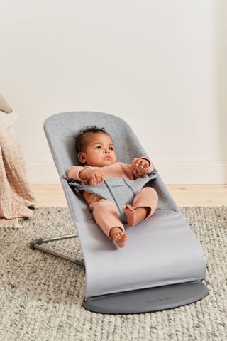 Bouncer Bliss Light gray - 3D Jersey - Dark gray frame BabyBjörn