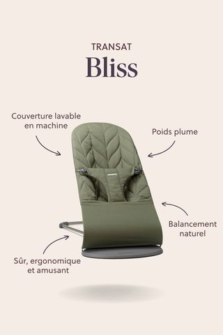 Transat Bliss vert foncé tissu - BabyBjörn