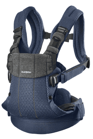 Baby Carrier Harmony in Navy Blue 3D Mesh, head support folded down