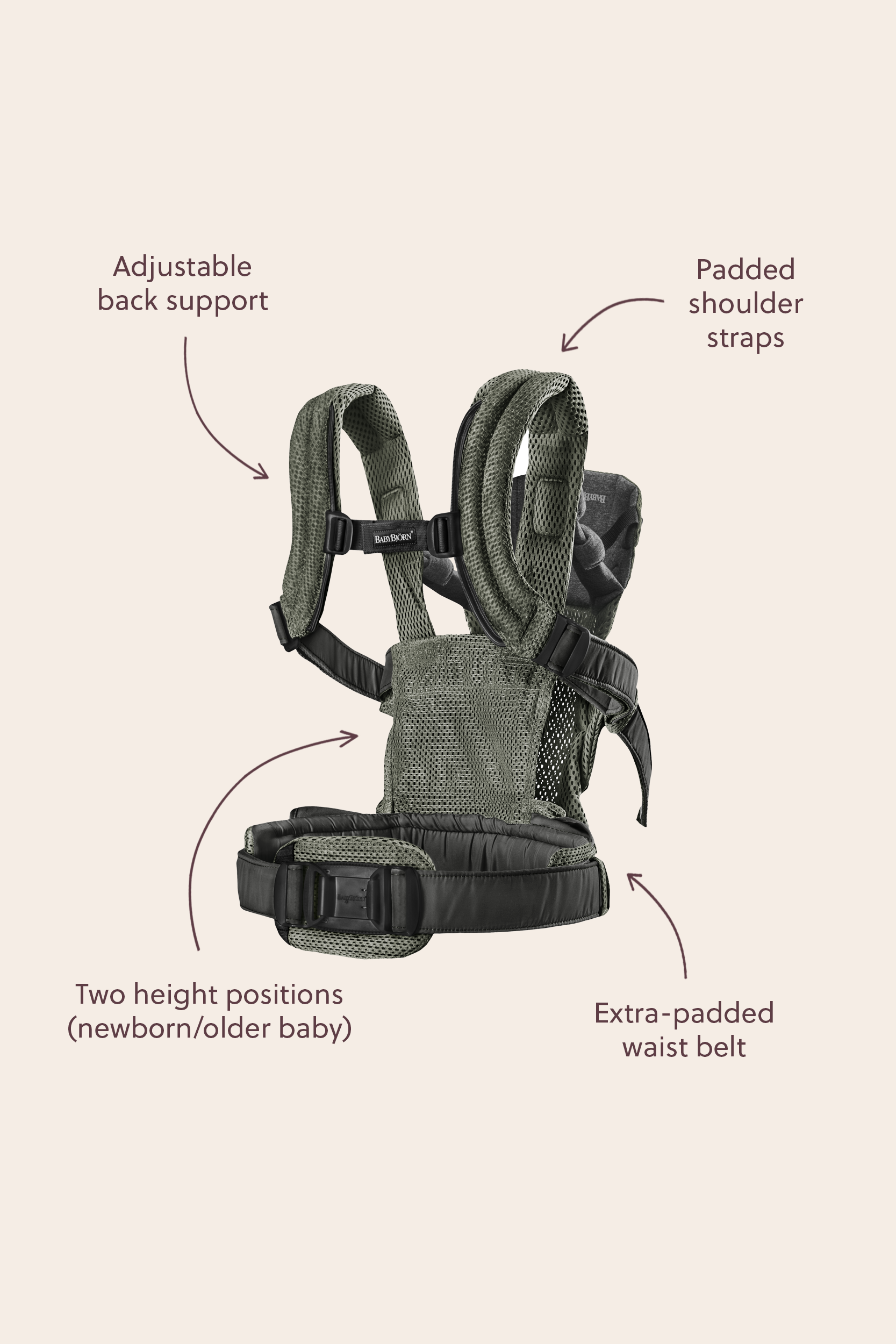 Baby Carrier Harmony—comfy, padded back support | BabyBjörn