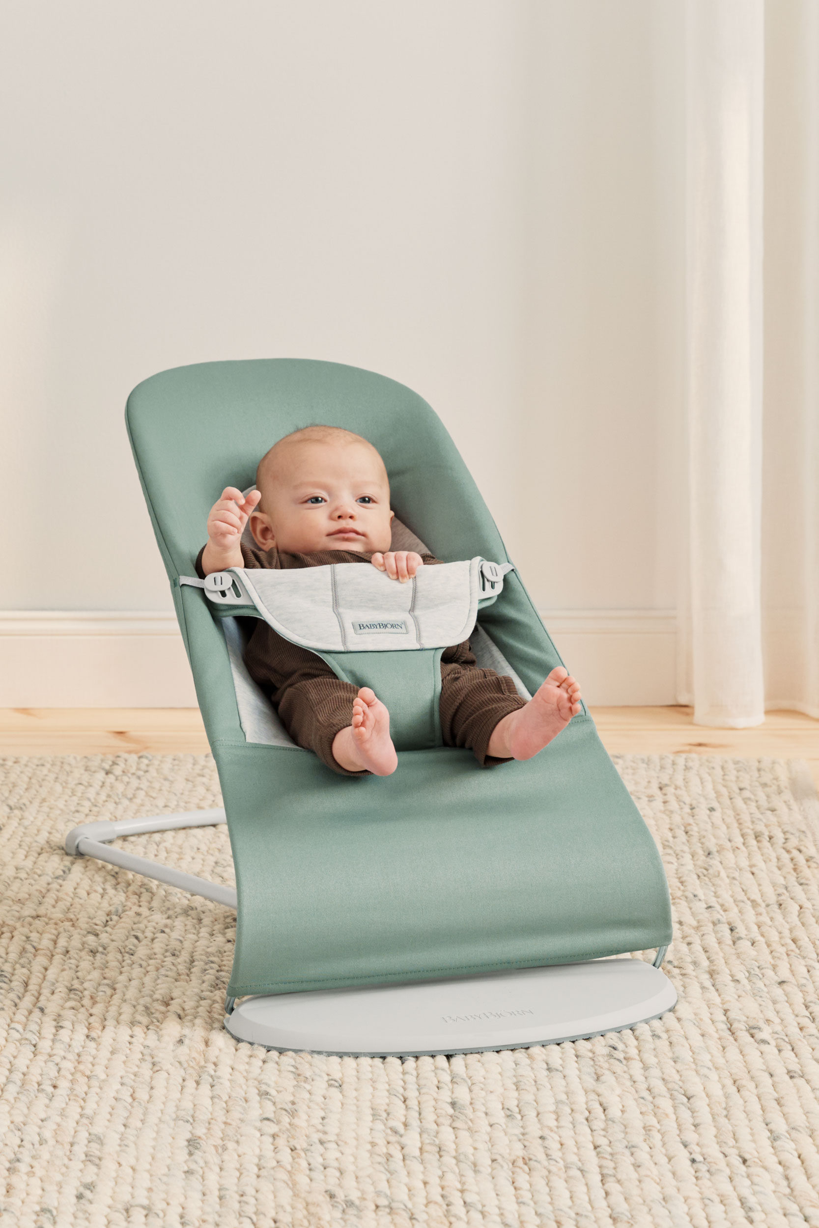 Transat Balance Soft - Vert sauge/Gris clair / Tissé/Jersey / Gris clair (BabyBjörn) - Image 3