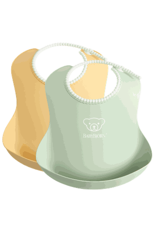 Baby Bib 2 pack Powder Yellow Powder Green BabyBjörn