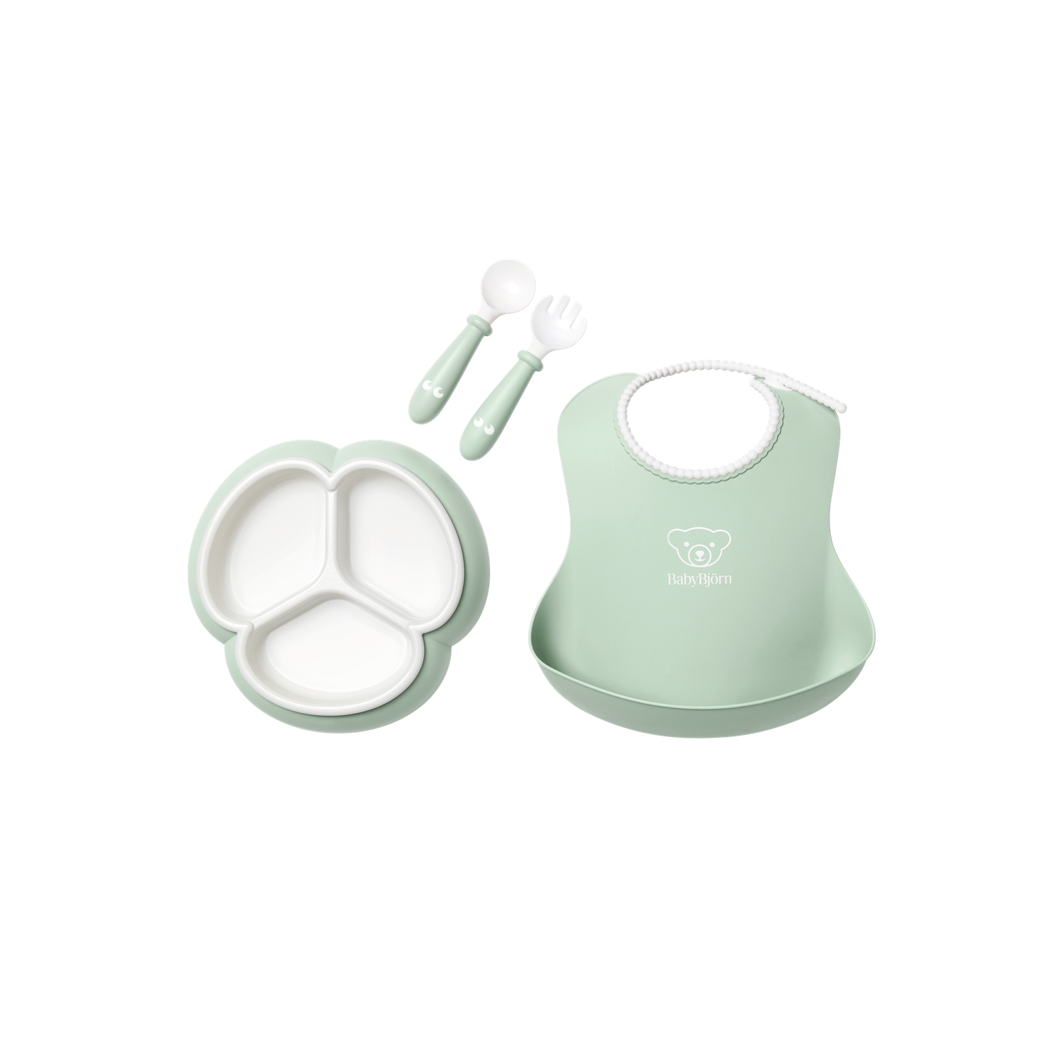 Mealtime set, 4 pcs - Powder green