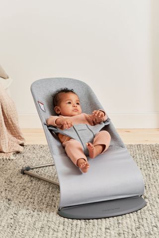 Bouncer Bliss Light gray - 3D Jersey - Dark gray frame BabyBjörn