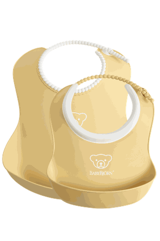 Feeding Bib Set 2 pack Powder Yellow BabyBjörn