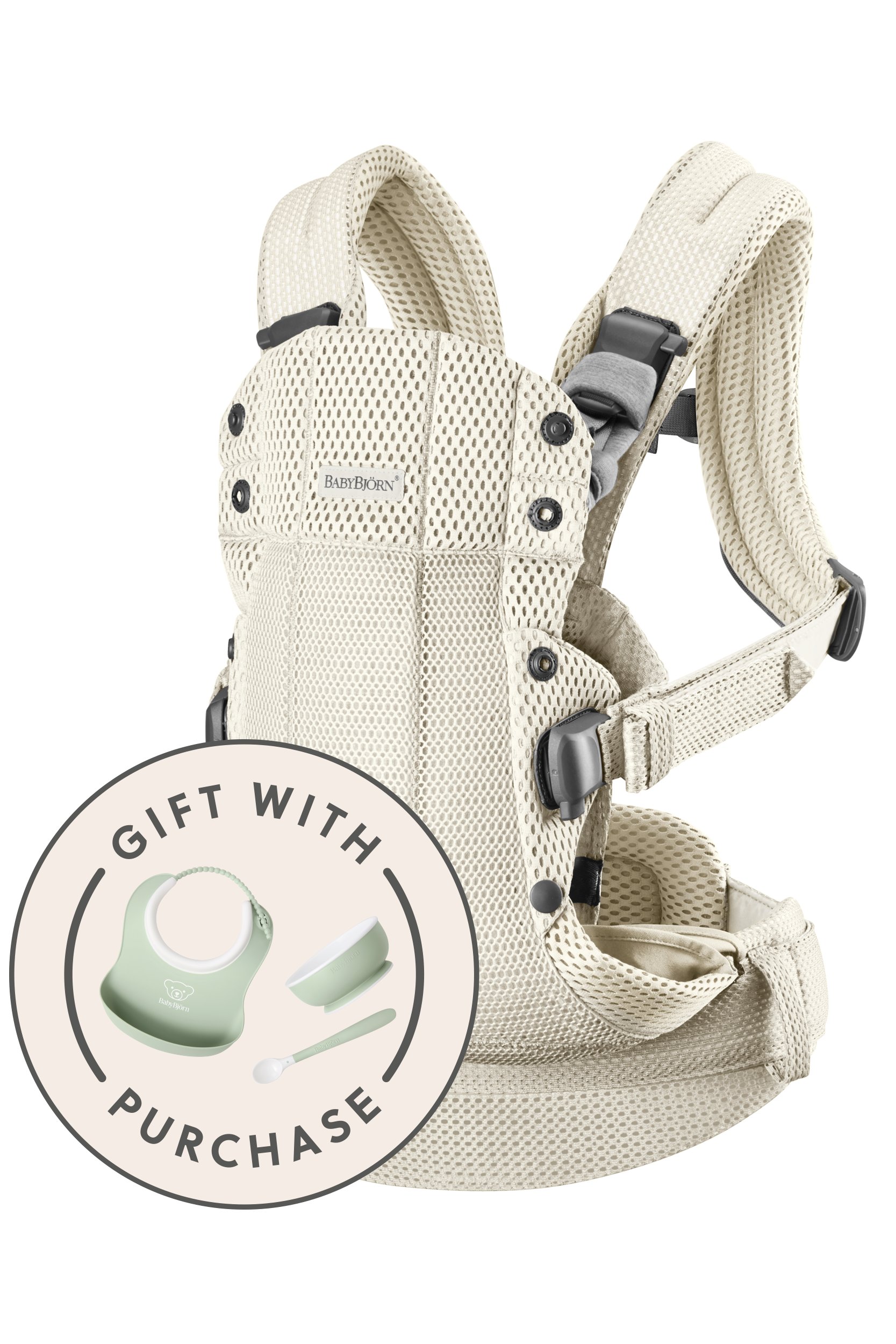 ほぼ新品！BabyBjörn Baby Carrier Harmony クリーム Amazon.com: BabyBjörn Baby Carrier Harmony, Cream, 3D Mesh