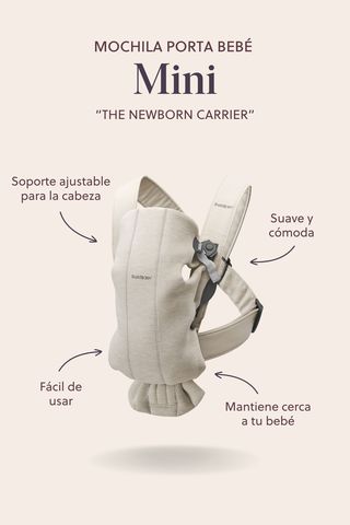 Mochila Porta Bebé Mini Beige Claro Jersey 3D - BabyBjörn