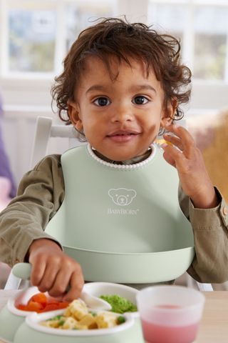 Baby Bib 2 pack Gray Powder Green BabyBjörn