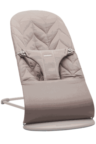 Bouncer Bliss Sand gray - Cotton, Petal quilt - Light gray frame BabyBjörn