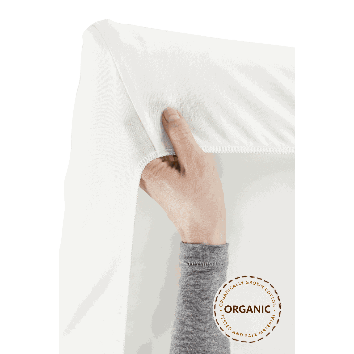 Sábana Ajustable para Cuna de Viaje - Blanco / Algodón ecológico