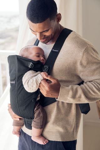 Baby Carrier Mini in soft airy mesh, perfect for newborns