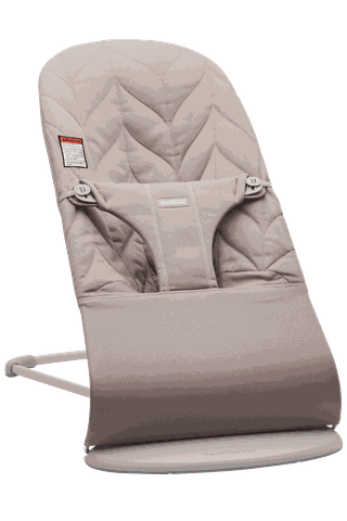 Bouncer Bliss Sand gray - Cotton, Petal quilt - Light gray frame BabyBjörn