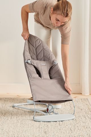 Extra Fabric Seat for Bouncer Bliss in Sand grey Petal Quilt woven