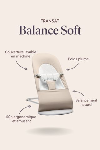 Transat bébé Balance Soft Coton Noir et gris foncé - Made in Bébé