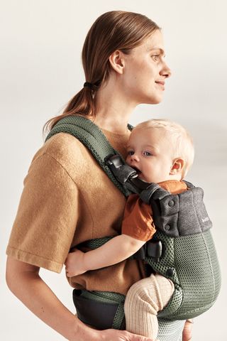 Adjustable Baby Carrier Multi Size: Big Herringbone light yellow, 100%  cotton, jacquard - Luna Dream EN