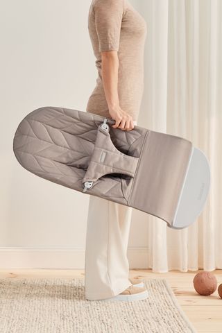 Babybjorn - Housse pour Transat Bliss Gris Sable en coton - Matelassage  Classique