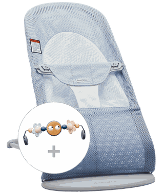 Bouncer Bundle with Toy Sky blue/White - Mesh BabyBjörn